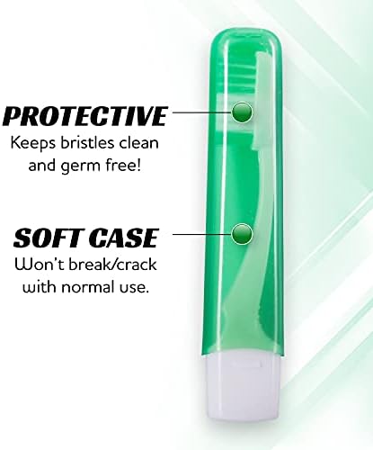 Lingito Mini Toothbrush with Cover, Camping & Travel Size with Case, Adults Kit (3 Pack)