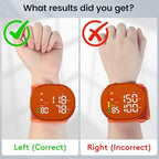 Double love Wrist Blood Pressure Monitor for Home Use - Upgraded Large LED Screen, Dual User 240 Memories with Carrying Case, Voice Broadcast, Adjustable bp Cuff (5.3-7.6 inches) - Orange