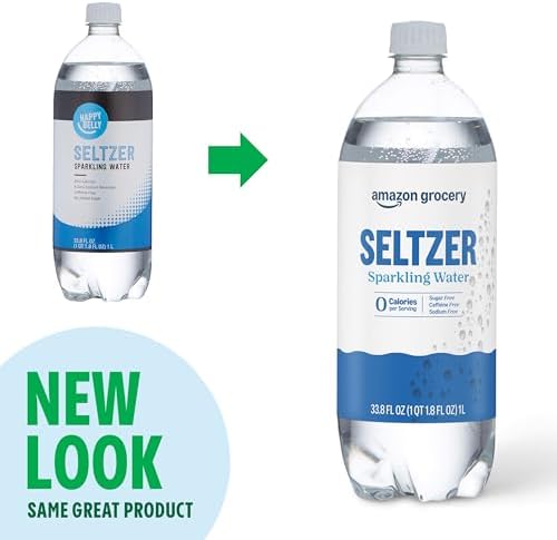 Amazon Grocery, Seltzer Sparkling Water, 33.8 Fl Oz
