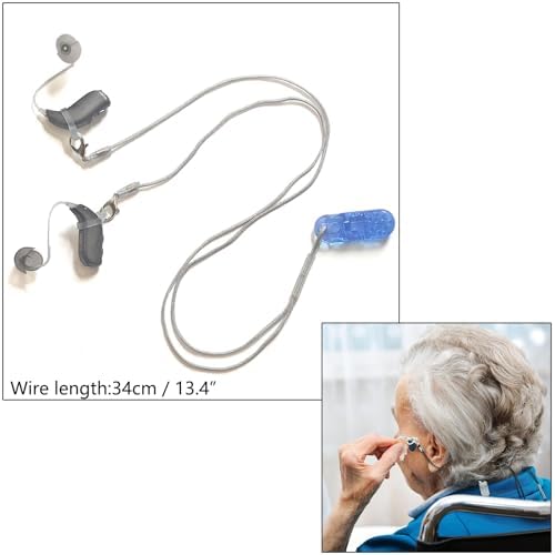 2 Sets Hearing Aid Clip Anti-Lost Lanyard Safety Retainer for Adults and Kids for 7mm & 9mm Silicone Loops with Storage Case