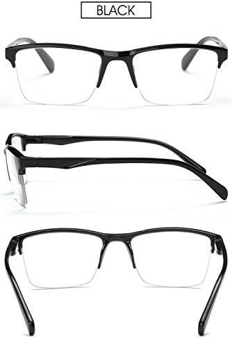 VEVESMUNDO Reading Glasses Men Women Rectangle Semi Rimless Modern Oversize Eyeglasses