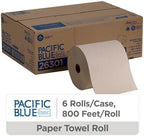Georgia-Pacific Pacific Blue Basic Recycled Hardwound Paper Towel Rolls by GP PRO (Georgia-Pacific); Brown; 26301; 800 Feet Per Roll; 6 Rolls Per Case