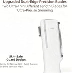 Upgraded Eyebrow Trimmer, Precision Electric Razor for Women Men, Battery Operated Painless Facial Hair Remover with Adjustable Comb & Washable Blade (Face, Upper Lip, Chin, Neck)