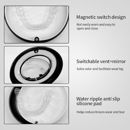 Aligner and Retainer Case, YOUYA DENTAL 2PCS Solid Orthodontic Braces Retainer Case Denture False Box Clear Slim Retainer Mouthguard Holder Teeth Protective Container for Oral Care Dentisty