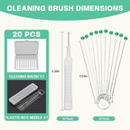 20PCS Shower Head Cleaning Brush,Tiny Brushes for Cleaning Shower Head,Gap Hole Anti-Clogging Cleaning Brush,Descaler Needles,Rust-Proof Showerhead Cleaner Set for Home and Kitchen (20 Pcs)