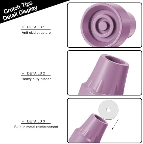 4 Pack Replacement Rubber Cane Tips 3/4 Inch Heavy Duty Rubber Crutch Tips Non Slip Walker Tips for Walkers Commodes Shower Chairs Canes Leg (Pink)