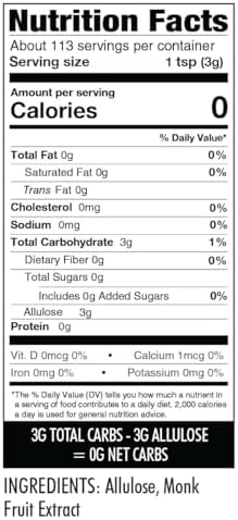 Wholesome Yum Besti Natural Powdered Sugar Substitute - Keto Confectioners Monk Fruit Sweetener Blend With Allulose (No Erythritol) - Non GMO, Zero Carb, Zero Calorie, No Aftertaste (12 oz)