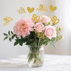36 Pcs Golden 50th Anniversary Decorations,Ymapinc Gold Centerpieces for Table,Happy 50th Anniversary Cake Topper Cheers to 50 Years Table Centerpieces, Party Decorations for Cake Supplies