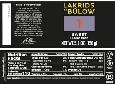 LAKRIDS BY BÜLOW - 3 x 5.3 oz - Sweet, Salty & Red - Vegan gourmet licorice from Scandinavia