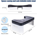 6.7 inch Folding Toilet Stool,White Foldable Bathroom Potty Step Stool for All Ages - Sitting Posture Foot Stool.