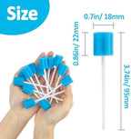 50 Oral Cleaner Swabs Disposable Sponge - Toothettes Mouth Swabs Swabsticks for Elderly Dry Mouth Waterless Toothbrushes on the go Mini Pet Children Sterile Thrush Mouth Treatment