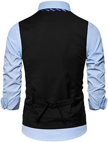 Mens Formal Business Suit Vests 5 Buttons Regular Fit Waistcoat for Suit or Tuxedo