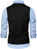 Mens Formal Business Suit Vests 5 Buttons Regular Fit Waistcoat for Suit or Tuxedo