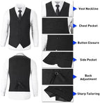 Retro Tweed Herringbone Suit for Men Slim Fit 3 Pieces Mens Suit Groom Dress Tuxedos Prom Suit Jacket Vest Pants