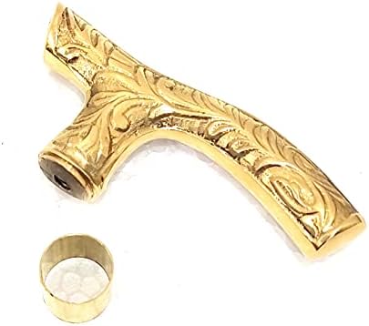 Beautiful Brass & Golden only Handle Head Walking Stick for Men and Women