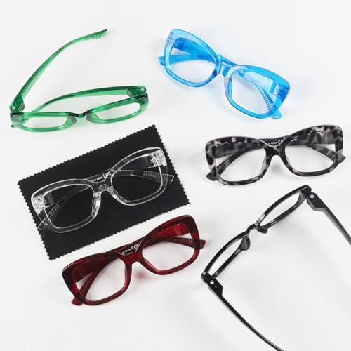 Eyekepper 6 Pack Metalless Screwless Spring Hinges Reading Glasses for Women Ladies Stylish Readers Cheaters +2.25