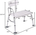 HEALTHLINE Heavy Duty Bariatric Tub Transfer Bench 400 lbs, Adjustable Tub Transfer Bench Medical Bath Shower Bench with Back and Non-Slip Seat, Gray