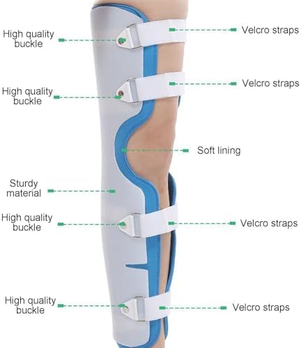 Unisex Knee Splint, Soft Lining Knee Immobilizer for Men Women, Adjustable Post Op Rom Knee Brace for Recovery Acl, Pcl, Mcl, Meniscus Tear and Fracture,L(170-180cm)