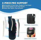 JUPITER Carpal Tunnel Wrist Brace with Thumb Support, Day & Night Thumb Spica Splint for Right Hand, Ideal for De Quervains Tenosynovitis, Tendonitis & Typing Pain Relief - Small/Medium, Black-Pink for Men & Women