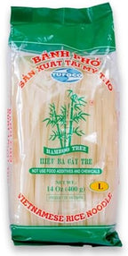 Vietnamese Bamboo Tree Rice Pho Noodle Size L 14 oz - Banh Pho My Tho Hieu Ba Cay Tre 400g