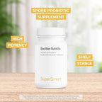 Supersmart - Bacillus Subtilis 3 Billion CFU per Day (High Potency) - Spore Probiotic Supplement | Non-GMO & Gluten Free - 60 DR Capsules