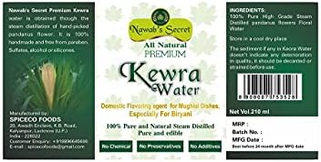 Kewra Water 400 Ml (Pack Of 2 200Ml) For Biryani And Mughlai Dishes