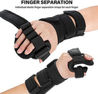Stroke Resting Hand Splint Right&Left Resting Hand Splint with Finger Separator Functional Night Immobilizer Wrist Finger Brace for Carpel Tunnel Pain,Sprain Fracture,Tendonitis (Left,Black)