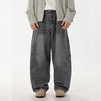 Mens Baggy Jeans Y2k Wide Leg Loose Fit Jeans Streetwear Denim Washed Hip Hop Pants