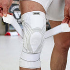 Tenace BJJ Knee Brace Grappling - Compression Knee Pad for Jiu Jitsu, MMA, Muay Thai, Wrestling, Judo - High Durability and Performance Unisex (White, X-Large)