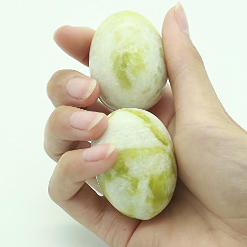 BRABUD Oval Marble Baoding Chinese Health Exercise Stress Balls in Natural Stone Craft Collection BS174 (Light Green)