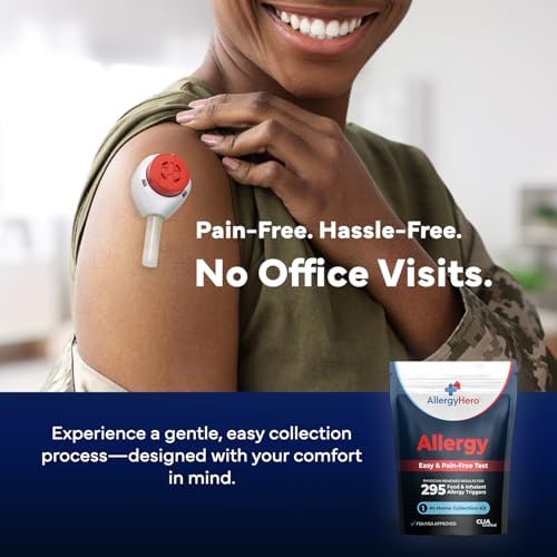 AllergyHero Comprehensive Food and Environmental Allergy Test Kit with 295 Triggers for Adults & Kids – Easy and Pain-Free at-Home Use Allergy Test Kit with Accurate Results