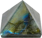 Amazing Gemstone Labradorite Pyramid Crystal Healing Stones - 1" Great Pyramid Figurine of Natural Stone Pyramid for Meditation, Reiki, Chakra Balancing and Crystal Pyramids Grid