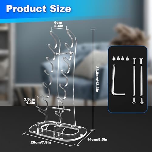 Cosmos Acrylic Display Stand Compatible with Kyber Crystal, 7 Tier Clear Lightsaber Crystals Display Holder Desktop Lightsaber Hilt Fixed Stand for Displaying Collectibles (Crystals NOT Included)