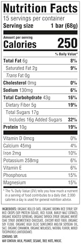 CLIF BAR - Energy Protein Bars - Chocolate Chip - Made with Organic Oats - Energy Bars - Non-GMO - (15 Pack)