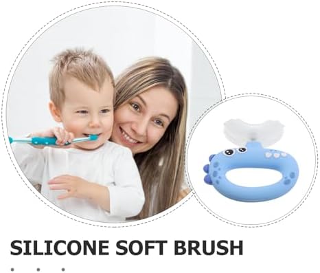 Ipetboom U-Shaped Kids Toothbrush: Extra Soft Silicone Baby Toothbrush - Manual Whole Mouth Training Brush - Fun Dinosaur Design for Toddlers & Preschoolers