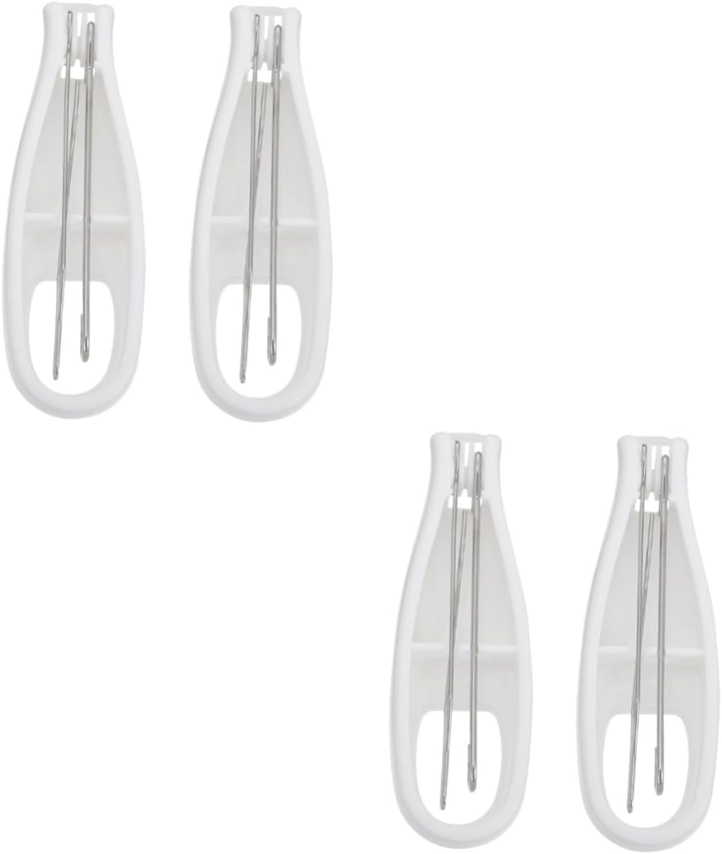 Gatuida 4 Pcs Zipper Puller Wrist Strengthener Zipper Pull Tools Adjustable Hand Gripper Hand Grips Dynamometer Buttons Grip Strengthener Button Hook Helper Pull Cord Gadgets White Steel