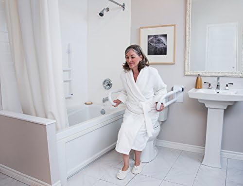 Healthcraft Products PT Rail Right Side: Fold Down Bathroom Safety Rails - 32", Powder Coat White