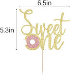 Donut Sweet One Cake Topper- 1st Birthday for 1st Birthday, Smash Cake Topper, Candyland Sweet One Cake Decorations (golden)