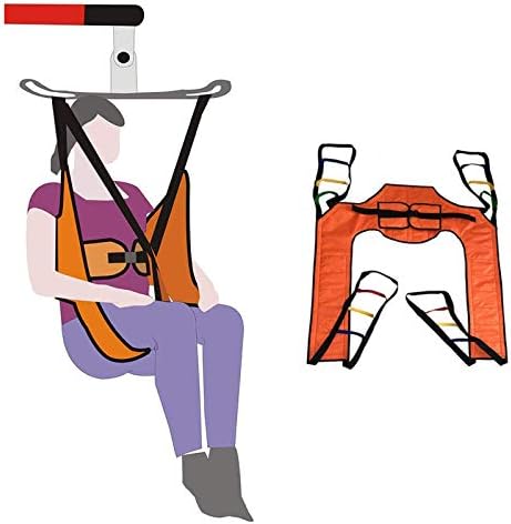 Transfer Belt Toileting Sling for Transfer from Bed to Wheelchair, Recliner, Shower Chair Or Toilet Patient Lifter for Seniors Handicap,Orange
