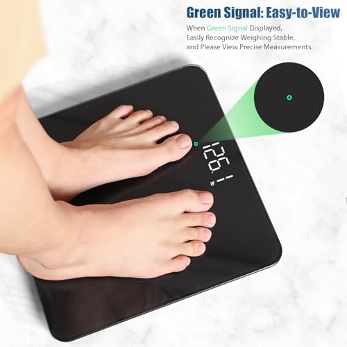 Vitafit Scale for Body Weight, High Accuracy 0.1lb by Our Professional Factory Since 2001, Digital Weight Scale LED and Step On, 3*AAA Batteries Included, 400lb/182kg, Spray Silver Black