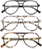 DXYXYO Retro Aviator Reading Glasses for Women, Mens Lightweight Blue Light Blocking Computer Readers