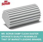 4 Pack Damp Dusting Sponge Duster, Grey Dust Cleaning Sponge, Reusable Household Cleaning Sponge Tool for Blinds, floorboards, Fan Blades, Vents, Glass, Railings, Mirrors