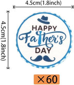 Rsstarxi 60 Pack Edible Happy Father's Day Cupcake Toppers Edible Happy Father's Day Cake Decorations Best Dad Ever Cupcake Picks for Father Day Men Birthday Party Cake Decorations Supplies