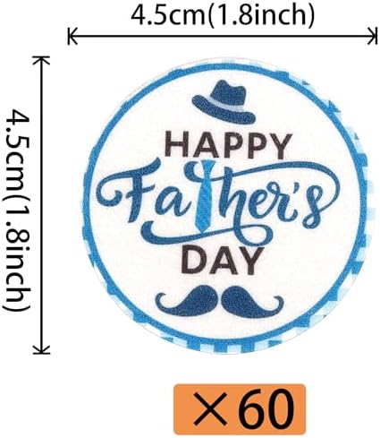 Rsstarxi 60 Pack Edible Happy Father's Day Cupcake Toppers Edible Happy Father's Day Cake Decorations Best Dad Ever Cupcake Picks for Father Day Men Birthday Party Cake Decorations Supplies