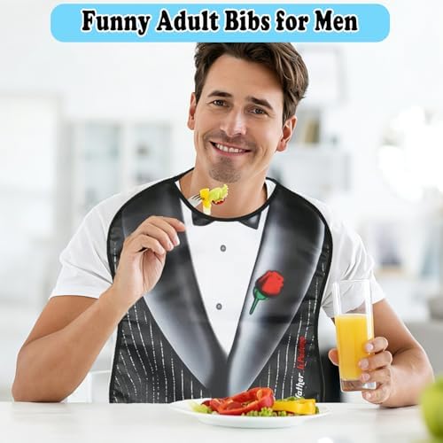 Funny Adult Bibs for Women Men, Washable and Reusable Bibs for Adults, Dining Clothing Protectors Novelty Gag Gifts