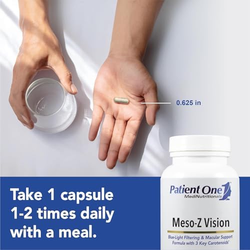 Patient One Meso-Z Vision | Supplement to Support Eye Health and Blue Light Filtering* | with Lutein, Zeaxanthin and Meso-Zeaxanthin | 30 Capsules