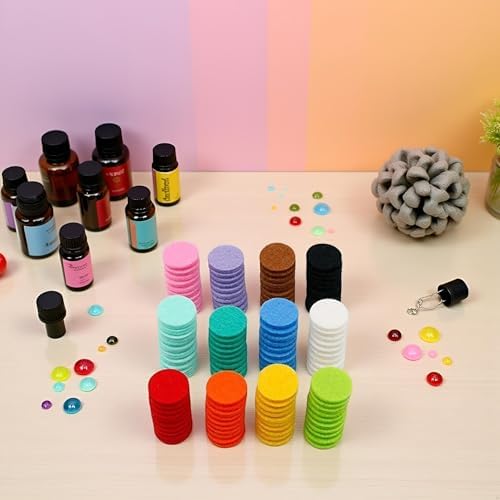 120 Pcs Colour Essential Oil Diffuser Locket Necklace Refill Pads/Aromatherapy Diffuser Necklace Replacement Pads/Thickened/Washable/Highly Absorbent for Aroma Diffuser Pendant Aromatherapy Diffusers