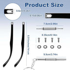 1 Pair Glasses Replacement Temple Black Eyeglasses Arms Leg Glasses Repair Kit Eyeglasses Replacement Accessories DIY Temples with Screw Washer Screwdriver Nose Pad Double Hinge for Sunglass