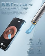 Ear Wax Removal, Ear Cleaner with Camera and Light, FSA - HSA Eligible, Ear Wax Removal Tool Camera with 1080P, Ear Cleaning Kit with 6 Spoons