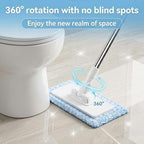 Convenient Cloth Changing Mini Mop Flat Push Design, Lazy Portable Self-Squeeze Mop Set, Wall-Mountable Durable Handle & Non-Slip Grip, Reusable Pads for Home Use with 5 Cloths Included